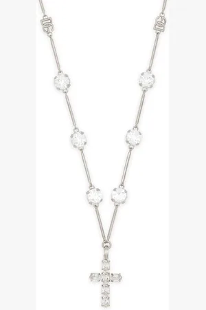 Dolce & Gabbana Collar con colgante de cruz y cristales