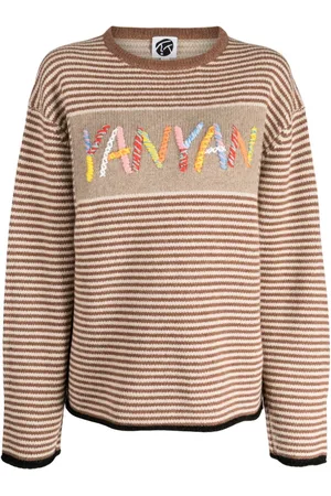 YANYAN KNITS Jersey a rayas con logo bordado
