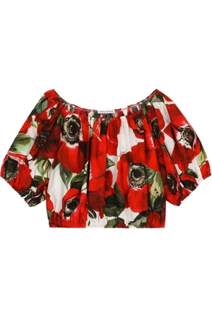 Dolce & Gabbana Blusa corta con estampado Anemone