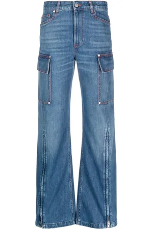 Stella McCartney Vaqueros anchos con cremallera en los tobillos
