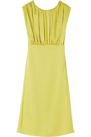 Jil Sander Vestido midi fruncido