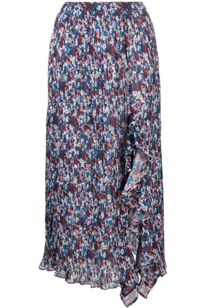 Ganni Falda midi con estampado floral