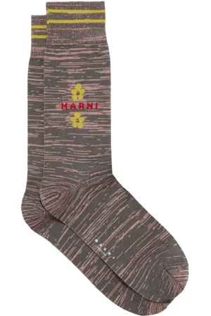 Marni Calcetines con logo en intarsia