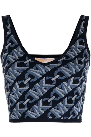 Michael Kors Top corto con monograma en jacquard