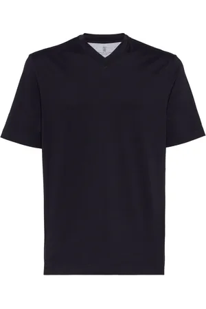 Brunello Cucinelli Camiseta de algodón con cuello en V
