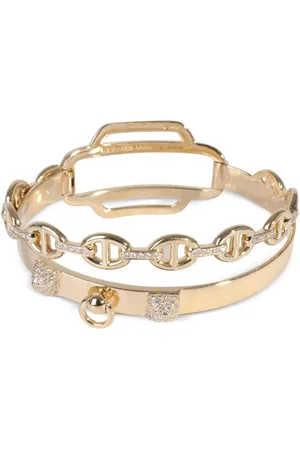 Hermès Pulsera Double Tour en oro amarillo de 18 ct con diamantes