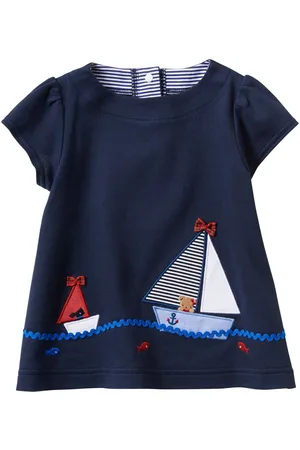 Familiar Blusa con motivo bordado