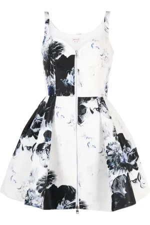 Alexander McQueen Vestido corto Chiaroscuro con motivo floral