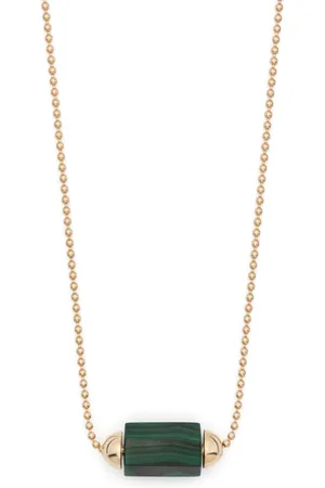 LUIS MORAIS Collar en oro amarillo de 14 kt con malaquita