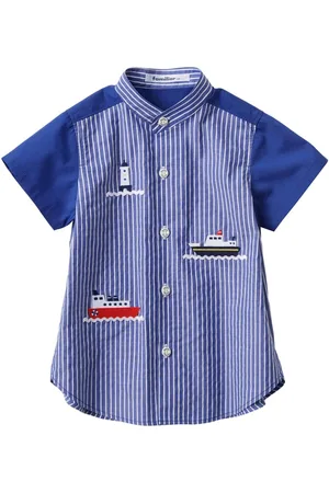Familiar Camisa a rayas con manga corta