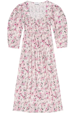 Ganni Vestido midi con estampado floral