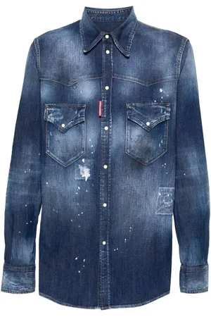 Dsquared2 Camisa vaquera con salpicadura de pintura