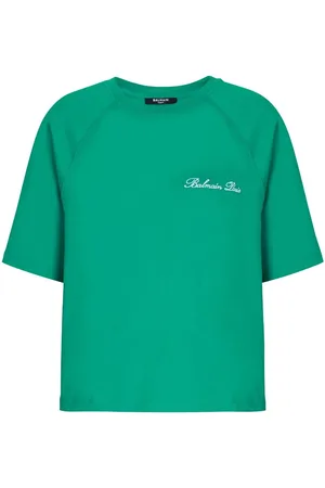 Balmain Camiseta corta con bordado Signature