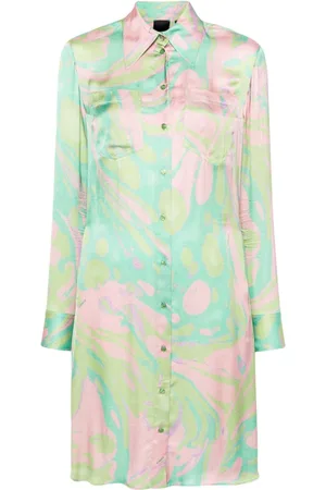 Pinko Vestido camisero con estampado abstracto