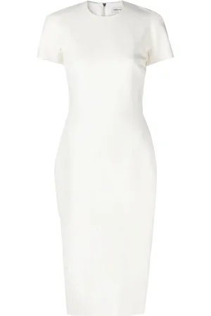 Victoria Beckham Vestido midi con cuello redondo