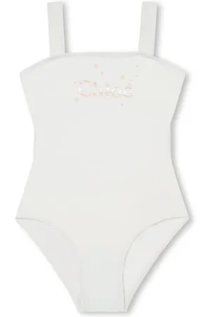 Chloé Bañador con logo metalizado