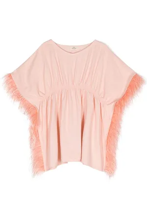 Le pandorine Vestido con ribete de plumas