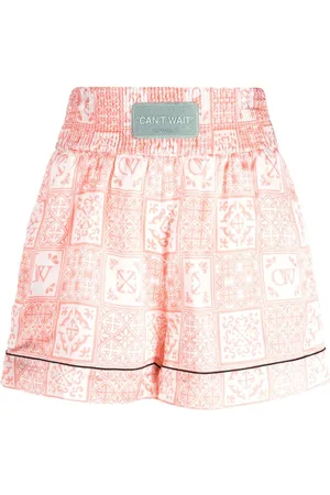 OFF-WHITE Shorts de talle alto con aplique del logo