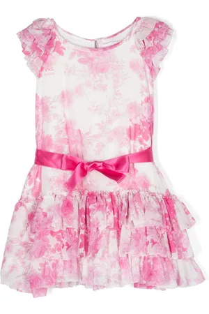 MONNALISA Vestido con estampado floral y detalle fruncido