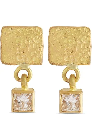 Orit Elhanati 18kt yellow gold Roxy Mezuzah diamond drop earrings