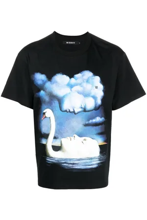MISBHV Camiseta con estampado gráfico y cuello redondo