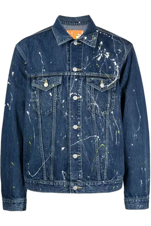 YOHJI YAMAMOTO Chaqueta vaquera con motivo de salpicadura de pintura
