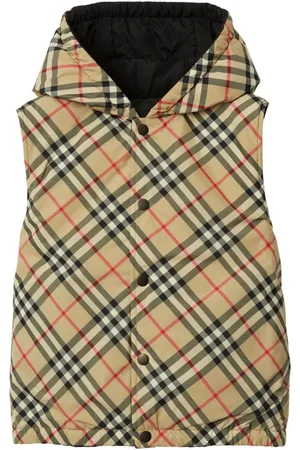 Burberry Chaleco con capucha y motivo Vintage Check
