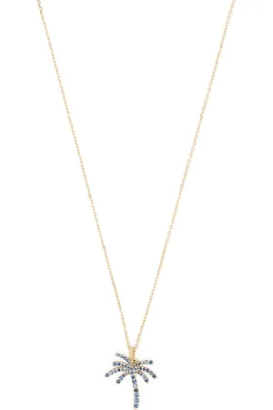 MAOR Collar Rock Pool en oro amarillo de 18kt con colgante con zafiros