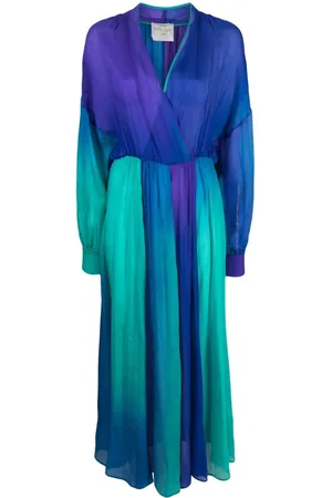 FORTE FORTE Vestido largo con diseño colour block