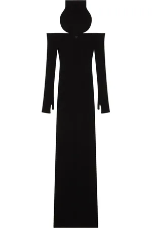Courrèges Vestido largo de canalé