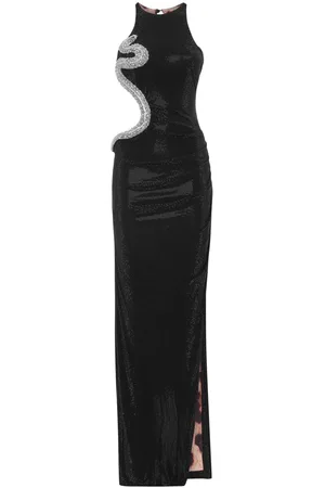 Philipp Plein Vestido largo con detalles de cristal