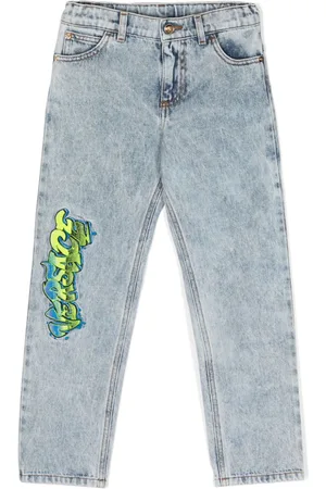VERSACE Vaqueros rectos con logo bordado