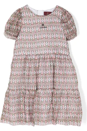 Aigner Vestido corto a capas con estampado geométrico