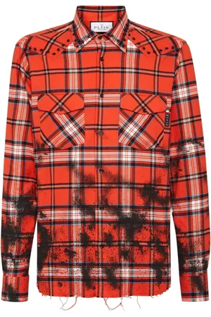 Philipp Plein Camisa Gothic Plein a cuadros