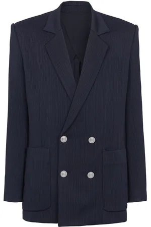 Balmain Blazer con monograma y doble botonadura
