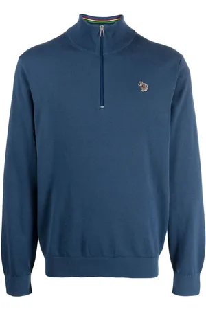 Paul Smith Sudadera de algodón con motivo Zebra y media cremallera