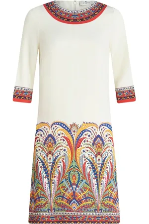 Etro Vestido cady con estampado de cachemira