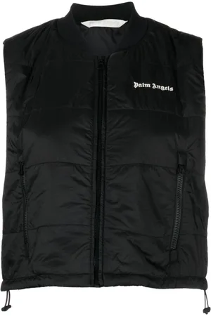 Palm Angels Chaleco corto con logo bordado