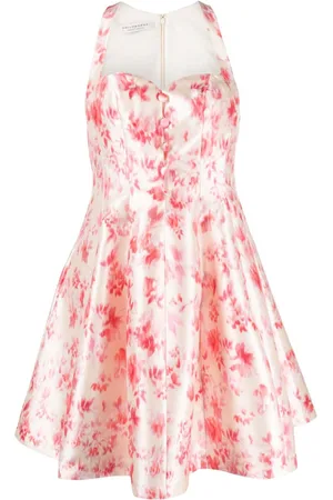Serafini Vestido corto acampanado con estampado floral