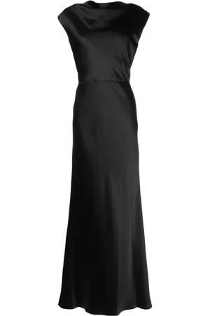 Amsale Vestido largo con cuello desbocado