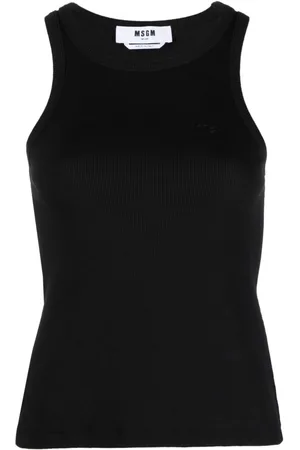 Msgm Top sin mangas con logo bordado