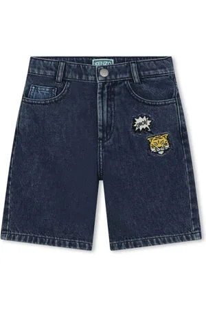 Kenzo Pantalones vaqueros cortos con tigre bordado