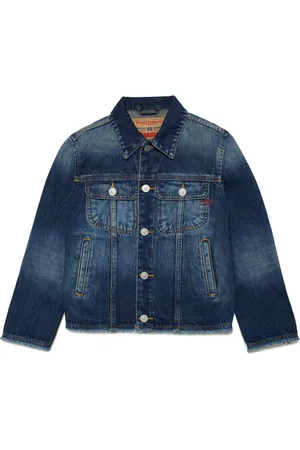 Diesel Chaqueta vaquera con bordes deshilachados