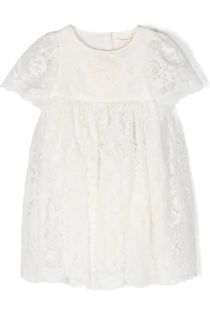 Dolce & Gabbana Vestido con encaje floral y logo