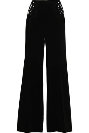 Stella McCartney Pantalones de vestir con bordado inglés