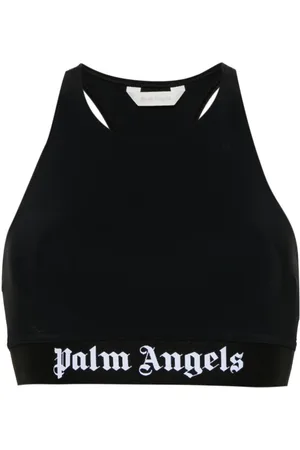 Palm Angels Top corto con franja del logo