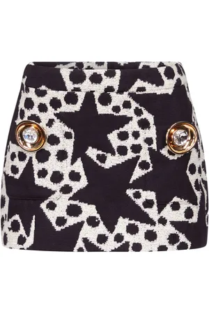 AREA Minifalda Crystal Medallion en jacquard