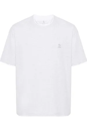 Brunello Cucinelli Camiseta con logo bordado
