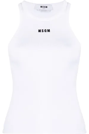 Msgm Top sin mangas con logo bordado