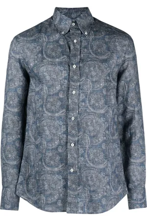 Brunello Cucinelli Camisa con motivo de cachemira
